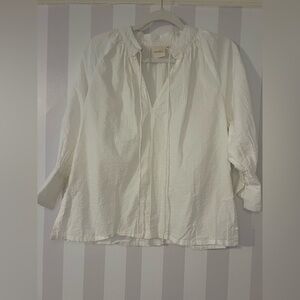 Reistor Relaxed Fit Top with Front-tie in Cream